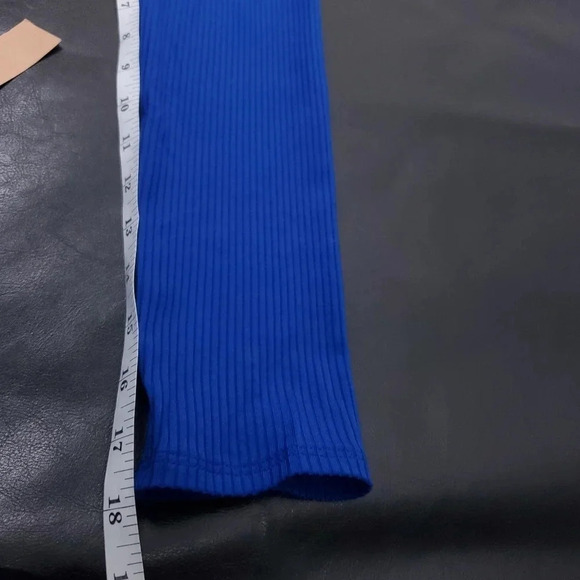 Reformation Dress Kensy Cutout Blue Stretch Knit Mini Size XL NWT - Picture 9 of 15